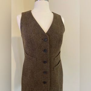 Brooks Brothers Red Fleece Tweed Vest Dress